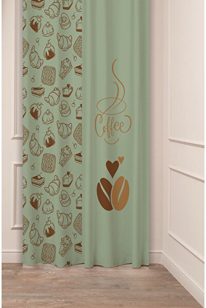 GREENDECOR القهوة البني البوهيمي تصميم خاص مطبوع رقميًا (جناح واحد) ستارة خلف...