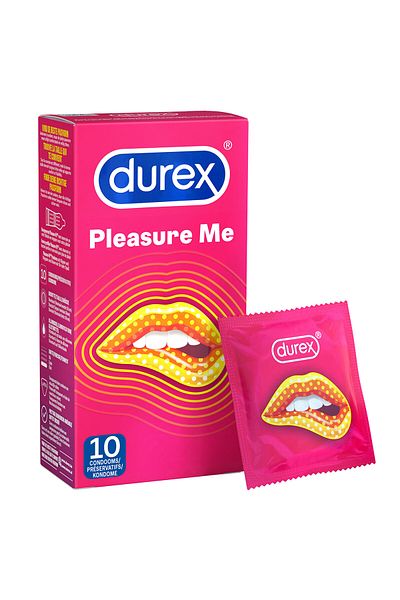 Durex Prezervative Durex Pleasure Me, cu Nervuri si Perle pentru o Placere Intensificata, 10 Bucati
