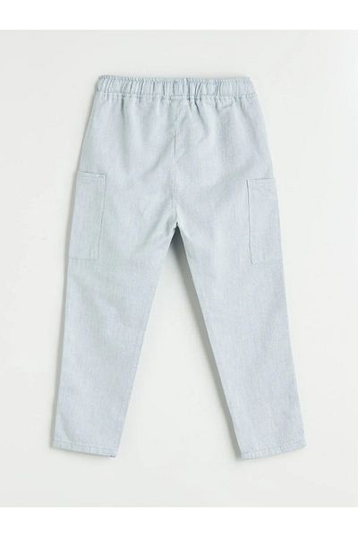 LC Waikiki Lcw Kids Blue Elastic Waist Linen Blended Boys' Trousers