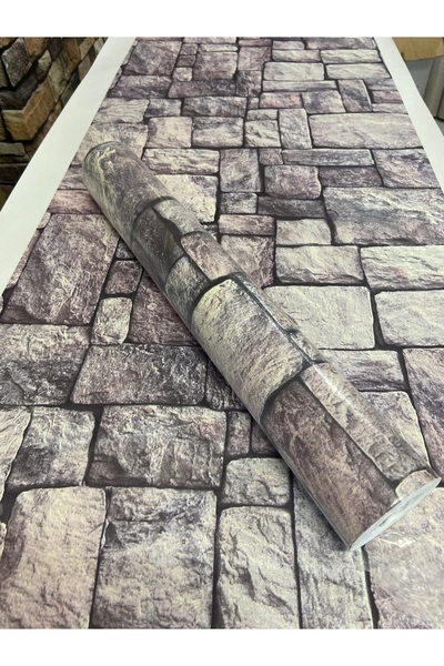 Golden Tutkal Hediye 5.30 m2 Ithal 3d Taş Desen Duvar Kağıdı Eni 53cm/boyu 10...