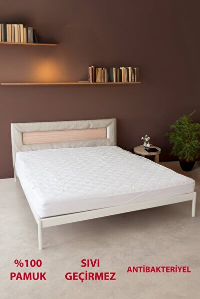 zenginhome %100 Pamuk Kapitone Fitted Full Kenar Sıvı Geçirmez Yatak Koruyucu Alez Tek-çift Kişilik-beyaz