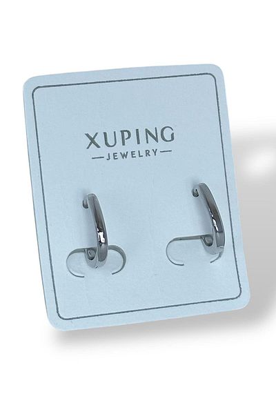 TAKIŞTIR أقراط Xuping من الفولاذ باللون الفضي (زوج)