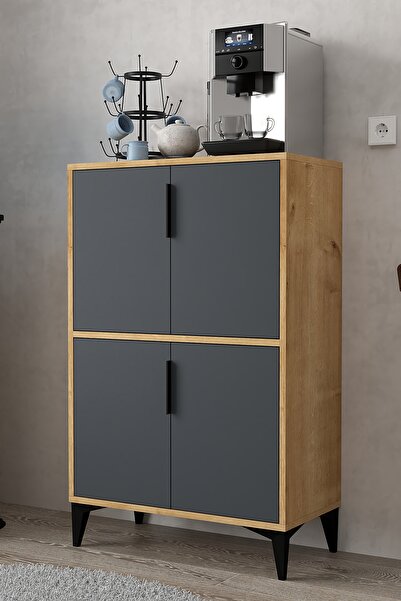 Evmo Home 1403 Ada Çok Amaçlı Dolap , Kahve Köşesi , Kiler Dolabı , Mutfak St...