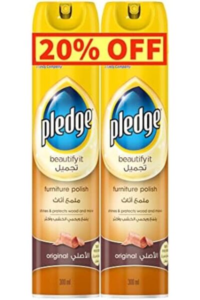 Pledge بخاخ ملمع ومنظف للأثاث (عبوتين)، 300 مل