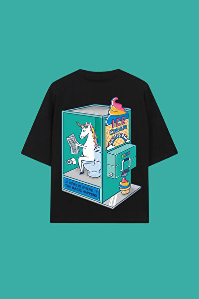 Dupe Design Tricou oversize unisex cu imprimeu cu înghețată