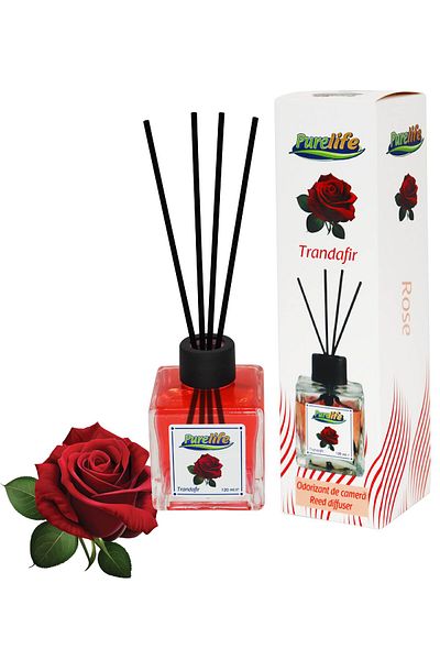 PureLife Purelife room air freshener with sticks, 120 ml, Rose