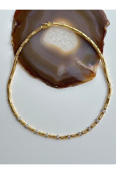 YOUES JEWELRY 14K RENK TAŞLI LÜX VIP SERİ PREMİUM KALİTE KOLYE RENK ATMAZ