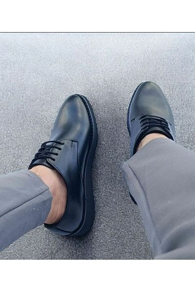 RONX Faux Leather Black Men's Shoes - Stylish and Comfortable Casual Classic Model