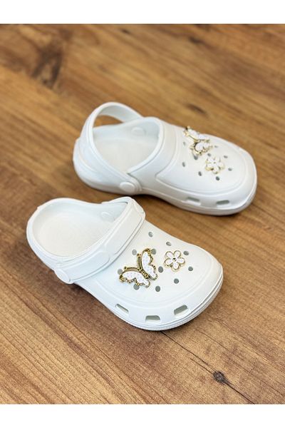 ÇOCUKÇA MODA Girl's Cross Model Stoned Fancy Stylish Slippers Sandals (Ornaments Gift)