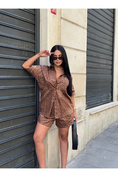 LB Laluna Butik Women's Oversize Shirt Shorts Set