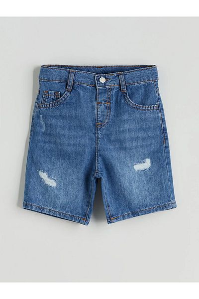 LC Waikiki Lcw Kids Indigo Elastic Waist Basic Boy Jean Shorts