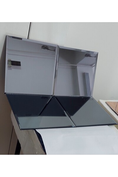 ea-br6 FÜME EUZÜ BESMELELİ BRONZ 4 ADET 25x25 BİZOTELİ GERÇEK AYNA FÜME