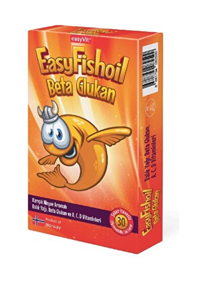ASFSTORE EasyFishoil Beta Glucan بنكهة الفواكه المختلطة، 30 قرصًا جل