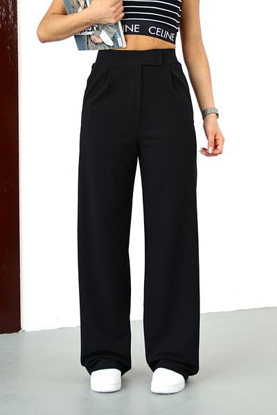 alanora Pantaloni Palazzo de damă din Lycra cu închidere cu velcro