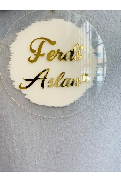 Zen Ahşap Tasarım Bebek Odası Kapı Süsü / 20 Cm Isimli Kapı Süsü