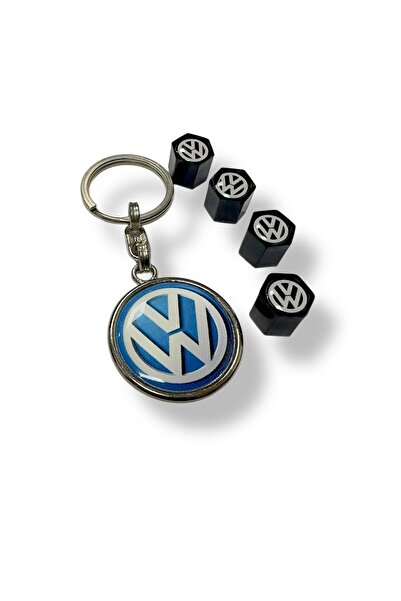 STİLİX GARAGE Volkswagen Keychain and Valve Cover Plastic 1Pc Drop Key 4Pcs V...