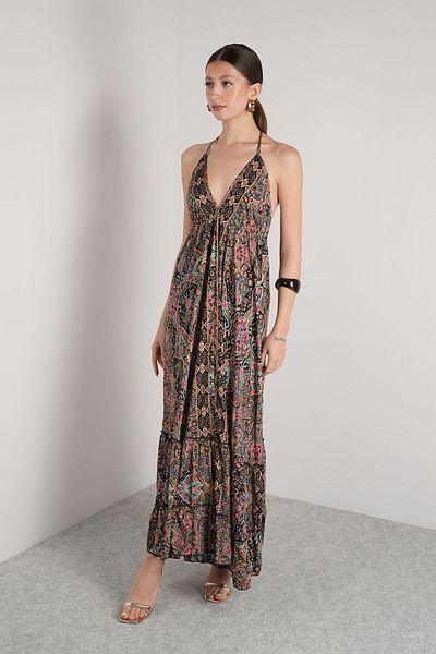 NAVAJO Indian Silk Strap Dress Standard Size