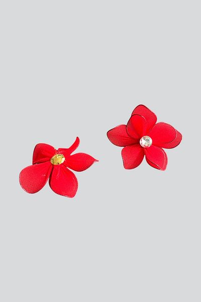 stravis Red Flower Earrings
