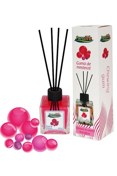 PureLife Purelife room freshener with sticks, 120 ml, Chewing gum