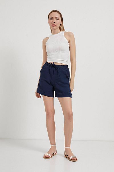 Arma Life Pantaloni scurți de vară de bază din muselină cu talie elastică pentru femei