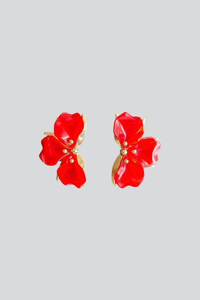 stravis Gold Detail Flower Earrings