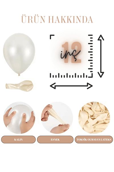 Mielibon Set of 10 Metallic White Balloons – 12 Inch Glittering Balloons, Indoor Party Decoration