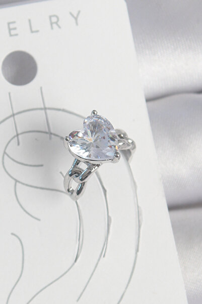 Epilons Brass Silver Color Zircon Stone Heart Model Women's Cartilage Earring...