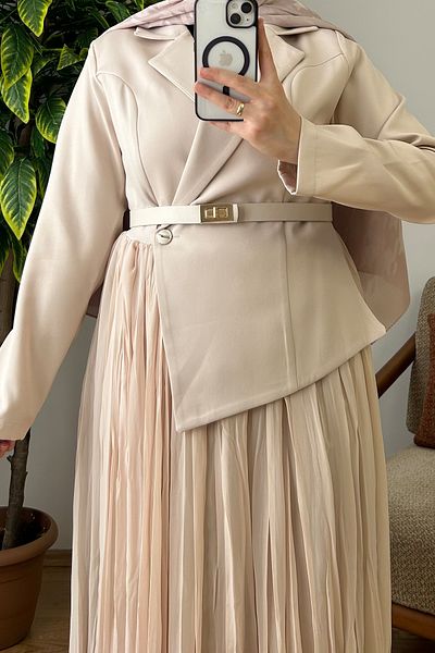 Nees Double-breasted Chiffon Dress