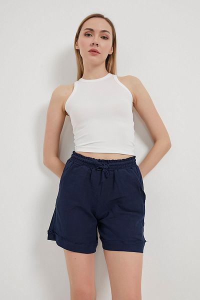Arma Life Pantaloni scurți de vară de bază din muselină cu talie elastică pentru femei
