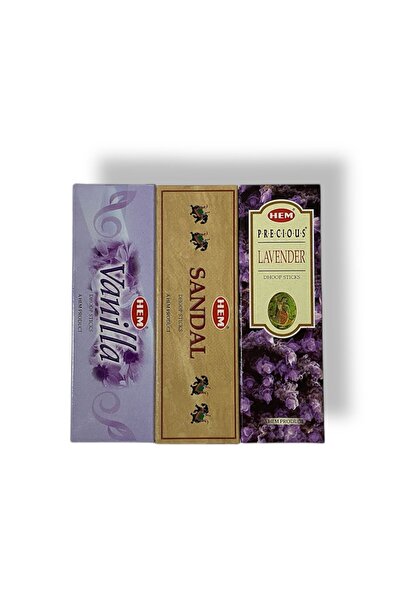 LEKUREN HEM Dhoop Stick, Tütsü, Sandal-Lavanta-Vanilya, 3'ü 1 Arada