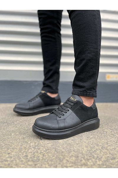 Joy Ayakkabı JY151 Boost Lace-up Skin Suede Ανδρικά παπούτσια casual sneaker CSST - Μαύρο