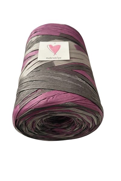 Makromİps Premium Color Raffia Yarn(200Gr+-20) Marble Multi̇ Raffia Bag Hat Supplies Wick Knitting Yarn Paper