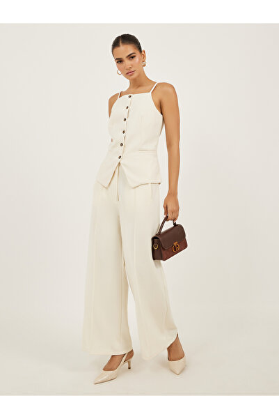 Styli سترة ذات رقبة مربعة وأزرار وأشرطة