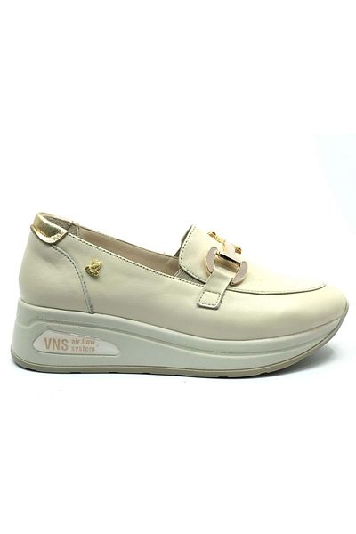 Venüs Guye Genuine Leather Orthopedic Oxford Women's Air-Flow Sole Classic Shoes Beige