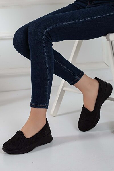 Kocamanlar Ayakkabı Ayakdaş 753 mrežaste ženske Baletanke CRNE