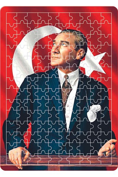dudugift 140 Pieces Wood Puzzle Table. It's in the 25X35 cm Dimensions. With Suspender Apparatus. Quality Uv Printing Model-Ataturk