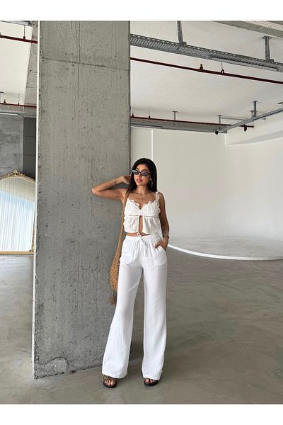 İmpavido Linen Loose Cut Pants Women's Trousers