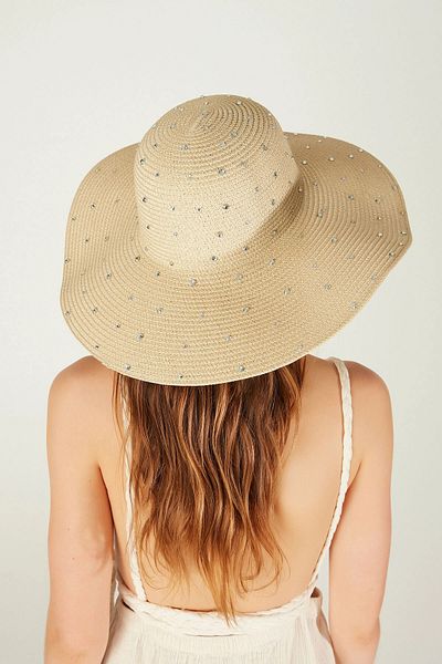 bacc Beige Full Stone Wide Straw Hat Bcnsv-2514556