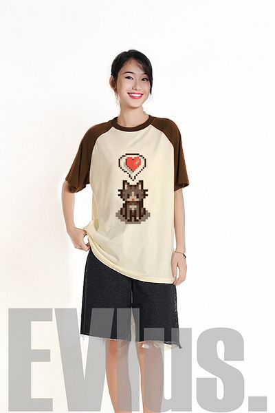 EVIus Unisex Stardew Valley εμπριμέ μπλουζάκι Raglan με κοντό μανίκι Crew λαιμόκοψη