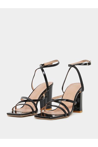 Styli Criss Cross Strappy Block Heel Sandals