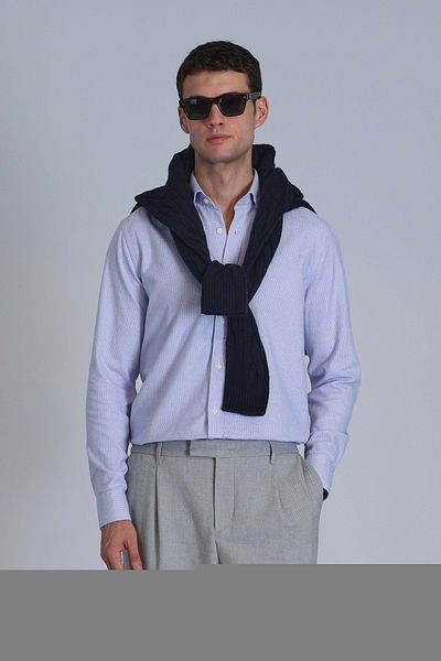 Kocamanlar Ayakkabı Lufian 112010645 Frederik Basic риза риза Regular Fit мъжка риза СИНЯ