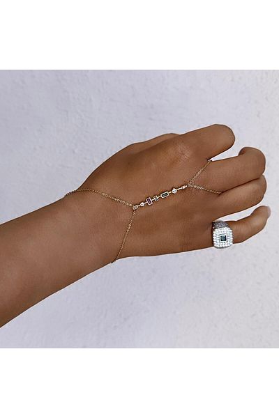 neslyaccessories Steel Shahmeran with Colored Stone (Silver)