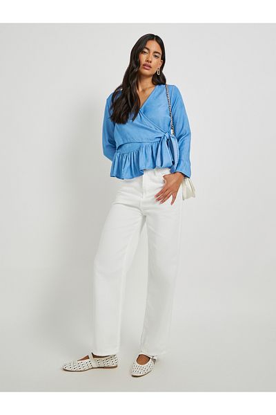 Styli Mid Rise Plain Straight Fit Jeans