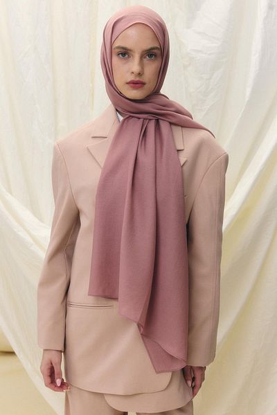Fenza Paris Silk Dried Rose Color Cotton Shawl