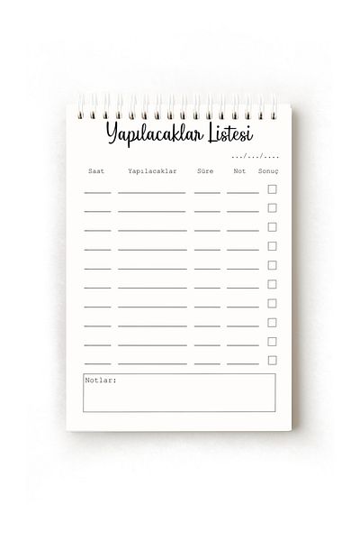 Handeto Kraft Simple Minimalist Turkish to Do List, A5 to Do List, Planner, Task List, Planner