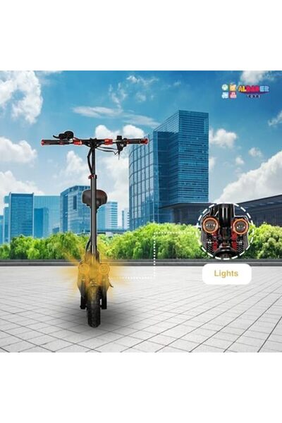 ALBADER Electric Kick Scooter V28, Max Speed 57 KM/H Range 30 KM 48V 12Ah Battery 500W