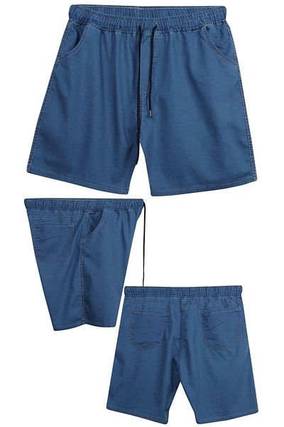 marufshop Ανδρικό τζιν σορτς με κορδόνια Lycra με σωματικό σχήμα Κατάλληλο για Μεγάλο Μέγεθος 120 - 157 κιλά