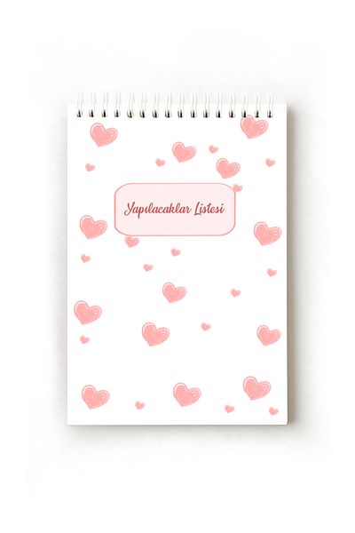 Handeto Kraft Heart Themed Turkish Habit Tracker, Daily Planner, A5 Habit Tracker, Routine Notebook, Planner