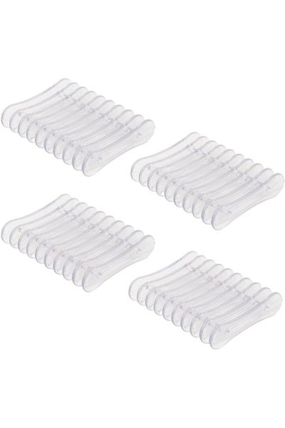 MAİN SHOP Plastic Soap Holder,Self Draining Soap Tray Transparent for Bathroom Toilet Kitchen 4Pcs M-132