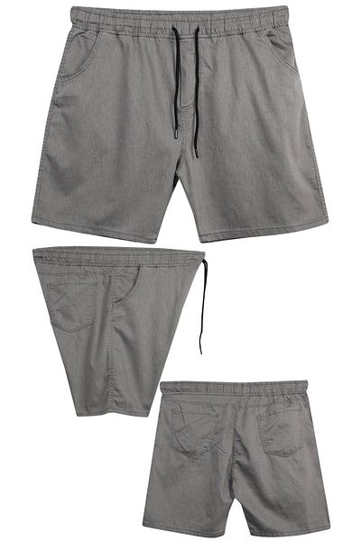 marufshop Men's Lycra Lace-Up Denim Shorts with a Fitted Fit Suitable for Large Sizes 120 - 157 Kilos